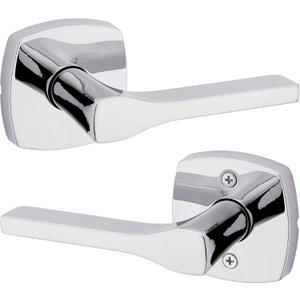 Kwikset Tripoli Lever Interior Passage Door Handle, Lever For Closet and Hallway Doors, Reversible Non-Locking Handle Lever, Polished Chrome