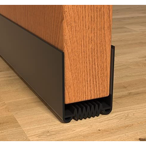 Door Draft Stopper, 36” Length Cuttable Weather Stripping Door Seal, Strong Adhesive Door Sweep for Exterior and Interior Doors (1, Black)
