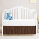 Chocolate Crib Bed Skirt, Perfect for Nursery Crib for Boys & Girls with a 14" Drop and Size 28"x 52"