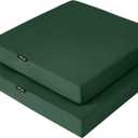Favoyard Patio Chair Cushions 20 x 20 x 3 Inch Waterproof Outdoor Seat Cushions for Patio Furniture 3-Year Color Fastness Garden Sofa Couch Chair Pads with Handle & Adjustable Straps Set of 2, Green
