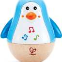 Hape Penguin Wobbler| Colorful Wobbling Penguin, Roly Poly Toy for Kids 6 Months+ (Blue)