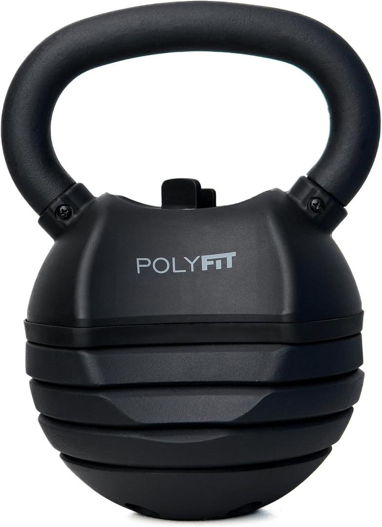 Polyfit Adjustable Kettlebell Set |  Kettlebell Weights for Home Gym (BLACK - 30 LB)