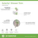 Solarity HydroMersion Single Mode Single Handle Shower Trim Kit with Volume Control in Satin Nickel