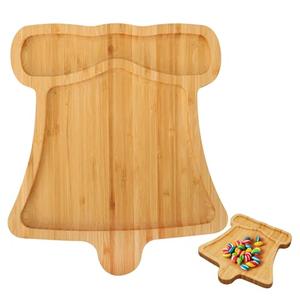 Christmas Serving Tray, Bell Shape Charcuterie Board, Bamboo Serving Platter Dish for Holiday Party Food Tray for Cheese Snack Fruit 10 x 8.7 x 0.6 Inches