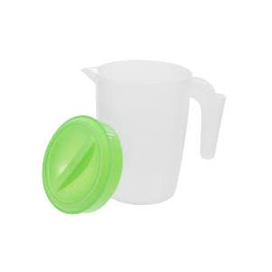  2 Pack 1 Gallon Plastic Straining Pitcher with Lid and Handle - Measurements, Ideal for Cold Drinks, Iced Tea and Beverages - Green