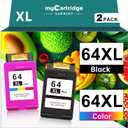 64XL Ink Cartridge Combo Pack for HP Ink 64 Replacement for HP 64 Ink Cartridges Black/Color Combo Pack for Envy Photo 7855 7858 7155 7800 6255 6200 Tango X Tango Terra Printer Ink HP 64