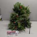 Alupssuc Set of 2 18 Inch Pre-lit Outdoor Christmas Tree with 50 Multi-Color Lights, Timer, Battery Operated Pre-Decorated Frosted Christmas Urn Filler for Pathway &Porch& Yard Decorations, 18 Inch