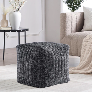 Get Set Style Stuffed Pouf Ottoman,Boucle Ottoman Pouf for Living Room Decorative Floor Poufs Ottoman Foot Stool Corner Seat Stools Puffs with Filling