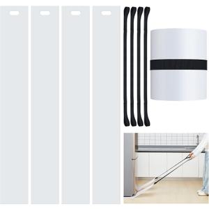 Soaoo 4 Set Appliance Slider with Pull Strap Appliance Mover with Handle Plastic Moving Furniture Gliders Heavy Duty Sliding Sheet for Tile Floors and Hardwood Floors, Glides Easily (8 x 60 Inch)