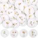 60 Pcs Self Adhesive Wax Seal Stickers for Wedding Envelopes Dry Floral Wax Seal Sticks Baby's Breath Wedding Wax Seal Sticker Backing Envelope Seals for Wedding Invitations Bridal Shower Party