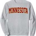Retro Minnesota Tee Vintage Minnesota Gold Maroon Throwback Sweatshirt (L, Heather Grey)