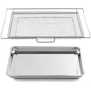 Allstare LRAL302S Air Fryer Tray Replacement for LG Oven Parts 304 Stainless Steel LG Air Fryer Basket LRAL303S 24.6 x 16.1 LG Oven Air Fryer Rack Stove Range Oven Parts Oven Shelf 1 Set