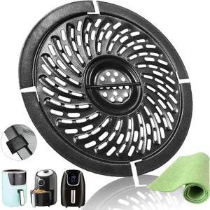 BeranWung 2QT Air Fryer Crisper Plate Tray for Chefman/Dash/PowerXL/Bella Pro Series Air Fryers, Upgraded Round Nonstick Air Fryer Grill Plate Pan Rack Grate for 2QT Air Fryers