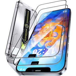 Unbreak 9H Glass for iPhone 12 pro MAX Screen Protector [Auto-Dust Removal, Bubble Free] 1:1 Full-Coverage Tempered Glass Ultra HD Clear, Case Friendly, 2-Pack