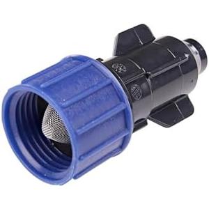 Raindrip S5900UB, Smart Loc Universal Swivel Adapter for Tubing, 3/4-Inch MHT, with Filter Washer, Drip Irrigation Fitting for 1/2-Inch, 5/8-Inch, & 0.710-Inch Supply Tubing and Dripline, Black/Blue