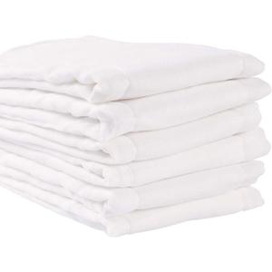 Fasoar Cotton Prefold Cloth Diapers - 100% Unbleached Premium Cotton, 6 Ply Baby Washable Diapers for Babies to Toddlers Multi-Use (10-35 lbs)(6ply 6 Count 01) (20*15)