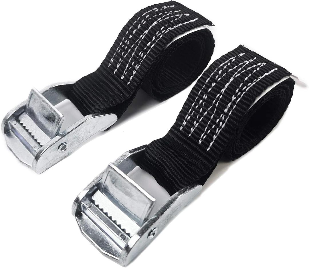 KJE 1500 lbs 1" x 2' Tie Down Straps, 2 Pack Adjustable Lashing Straps Ratchet Straps Heavy Duty Ratchet Tie Down Straps Cargo Straps with Cam Buckle Suitable for Carrying Various Cargo or Luggage
