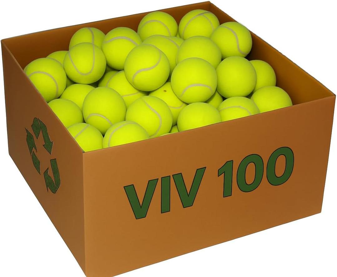 VIV Advanced Tennis Balls Bulk, 30/50/100+ Pack Practice Balls Pressure Bouncing 53in High Durable, Official Size Pet Dog Playing Ball, Good for Tennis Training Machine & Kids Play on All Courts