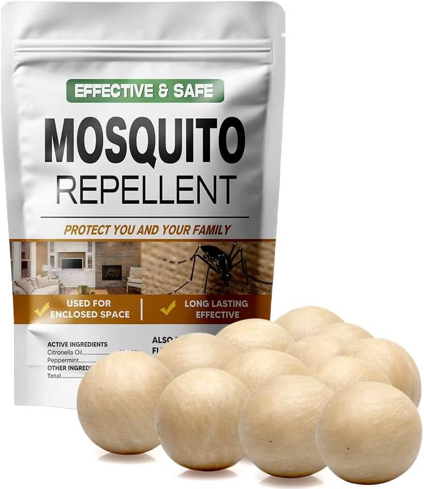 AUDQQM Mosquito Repellent Outdoor Patio, Mosquito Repellent Balls Indoor, Mosquitoes Deterrent for Yard, Mosquito Control, Keep Mosquito Away for Room/Porch/Camping, Effective for 60 Days-12P
