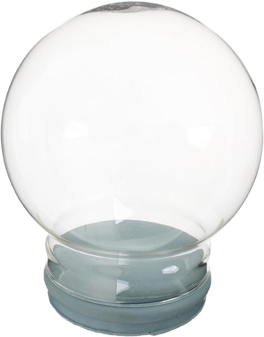 DIY Empty Glass Snow Globe Kit 100Mm Small Fillable Globe Craft Supplies for Home Decor Indoor Snow Crafting Adults