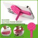 2 x Suction Phone Mount for Case, 2 in 1 Silicone Octo Cup Buddy Sticky Grip Holder for iPhone, Hands-Free Selfie/Video for TikTok Influencers, White