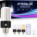 HYPERBLAZE Battery Operated Light Bulbs for Lamps, Wide Bright & 3 Colors & Dimmable Rechargeable Light Bulbs with Remote for Sconces, USB+ E26 Lamp Socket Charging for Non-Hardwired Fixture (1PK, 3000k-4500k-6500k)