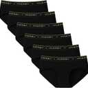 INNERSY Womens Underwear Cotton Hipster Panties Mid Rise Briefs Wide Waistband 6 Pack (Medium)