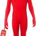Morphsuits Kids Red Bodysuit Costume, Kids Red Suit Costume, Boys Small
