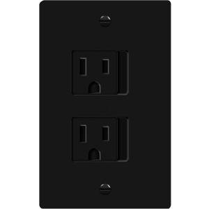 5 x ENERLITES Child Proof Outlet Cover, Self-Closing, Fits Both Duplex and Decorator Outlet, Safety Design, Tamper-Resistant Socket Plug for Receptacle, Size 4.68" x 2.93", 8800-TR, Black (1 Pack)