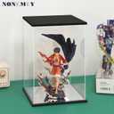 NONEMEY Clear Acrylic Display Case with Remote Control Light for Collectibles, Dustproof Model Showcase Organizer Box, Display Case for Collectibles (20x14x30.7inch,51x36x78cm)