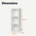 Amazon Basics 3-Cube Bookcase Compatible with Fabric Storage Cube Organizers, White, 12.1 Lx 11.8 Dx 35.4 H IN