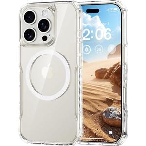 Diverbox for iPhone 16 pro max Case,Compatible with MagSafe,HD Transparent Shockproof AntiSlip AntiFingerprint PocketFriendly Phone Case for iPhone 16 Pro Max(Clear)