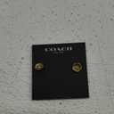 COACH Tea Rose Stud Earrings (One Size, GOLDEN SHADOW/GOLD)