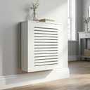 Radiator Covers for Home, PVC Heater Covers for Radiators, White Louvered Grill Radiator Heater Cover with Top for Bedroom Living Room Bathroom, 27.2″x22.04″x7.5″