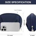E-Tree Makeup Bag Travel Toiletry Bag Half Moon Small Make up Pouch Cosmetic Case Organizer Cute Waterproof for Girls Women Travel Essentials Toiletries Accessories (Navy Blue)