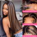 Vemalin Highlight Ombre Lace Front Wig Human Hair Straight Lace Front Wigs Human Hair Pre Plucked 13x4 1B/30 Brown Highlight Wig 200 Density Colored 32 Inch Balayage Wigs for Women