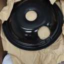 GE Black Stove Drip Pans, 10% Energy Save by Enamel Spraying Prevent Bending and Rust - Include 2 6'' Burner Drip Pans and 2 8'' Drip Bowl