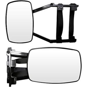 Universal Clip-on Towing Mirrors, 360 Degree Rotation Adjustable Extended Towing Mirror, Vibrationless Black 2 Pieces