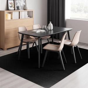 Vicwe Area Mat for Hard Floor, 4.75'7' Area Rug for Home, PVC Non-Slip Floor Protector for Dining Room, Large Anti-Scratch Floor Mats for Laundry Room, Kitchen, Bedroom (Black)