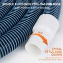 Pool Vacuum Hose, Heavy Duty Manual Swimming Pool Cleaner Hose With Swivel Cuff for Above Ground and Inground Pools, 1-1/4 Inch x 27 Ft
