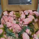 IPOPU Pink Flowers Silk Rose Heads 25PCS Fake Roses Artificial Flowers Real Touch for Wall Decoration Bouquet Flower Heads Bulk Wedding Centerpieces