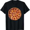 Funny Pizza Graphic T-Shirt, Black, XL