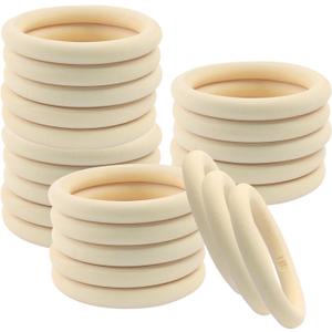 30 Pcs 3.15 Inch Unfinished Wooden Rings for Crafts, Wood Rings Solid Wood Crafting Supplies for DIY Projects, Macrame, Jewelry Making, Creative Handmade Accessories and Dreamcatchers