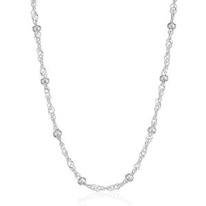 Amazon Essentials Sterling Silver Singapore Bead Chain Station Necklace (previously Amazon Collection) 