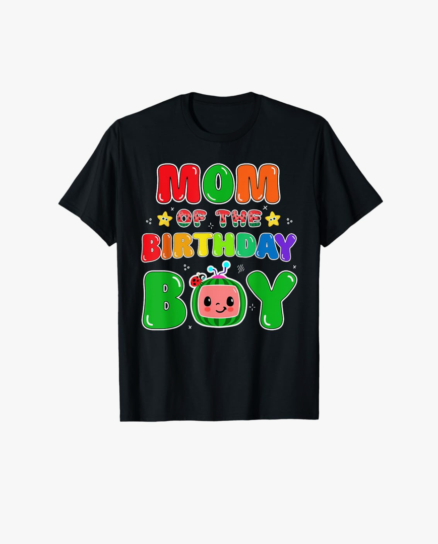 Mom of The Birthday Boy Funny Melon Family Party Matching T-Shirt S