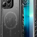 SPORTLINK for iPhone 13 Pro Max Case Waterproof - Buit in Screen Protector [Compatible with MagSafe][IP68 Underwater][6.6FT Military Dropproof][Dustproof] Full Body Shockproof Case 6.7" Black