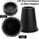 6 Pack 6 Inch Heavy Duty Bed Risers, Round Furniture Riser with Non-Slip Foam Pad, Stackable Couch Lift Riser, Furniture Elevator for Under Bed Storage, College Dorm, Office, Sofa, Table