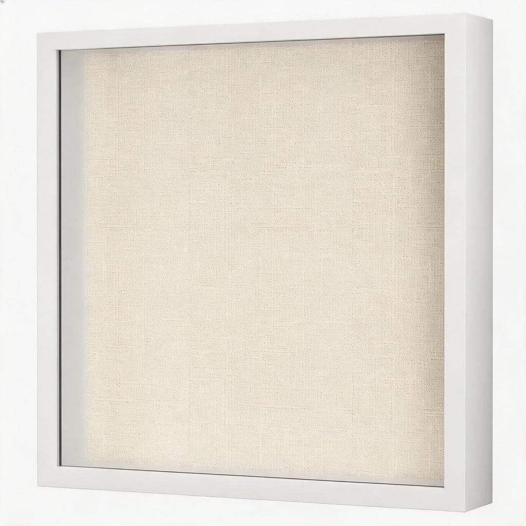 TJ.MOREE Shadow Box Frame 11 x 11 Shadowbox Display Case Picture Frame Memorabilia Wedding Bouquet Flowers Medals Military Photos Memory Box - White
