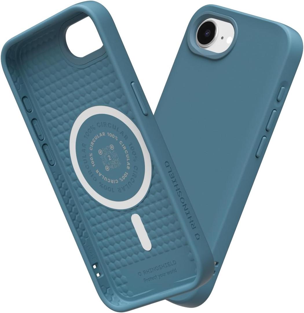 RhinoShield SolidSuit Case Compatible with Magsafe for iPhone 16e | Shock Absorbent Slim Design Protective Cover with Premium Matte Finish 3.5M / 11ft Drop Protection - Ocean Blue