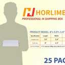 HORLIMER 8x5.5x1.6 inches Shipping Boxes Set of 25, White Corrugated Cardboard Box Literature Mailer, 25 Stickers Included
